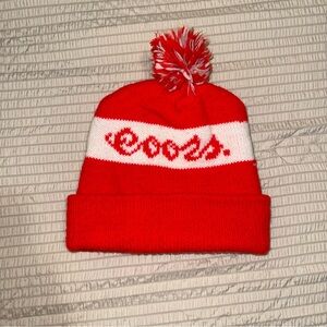 Vintage Red Knitted Coors Beer Beanie